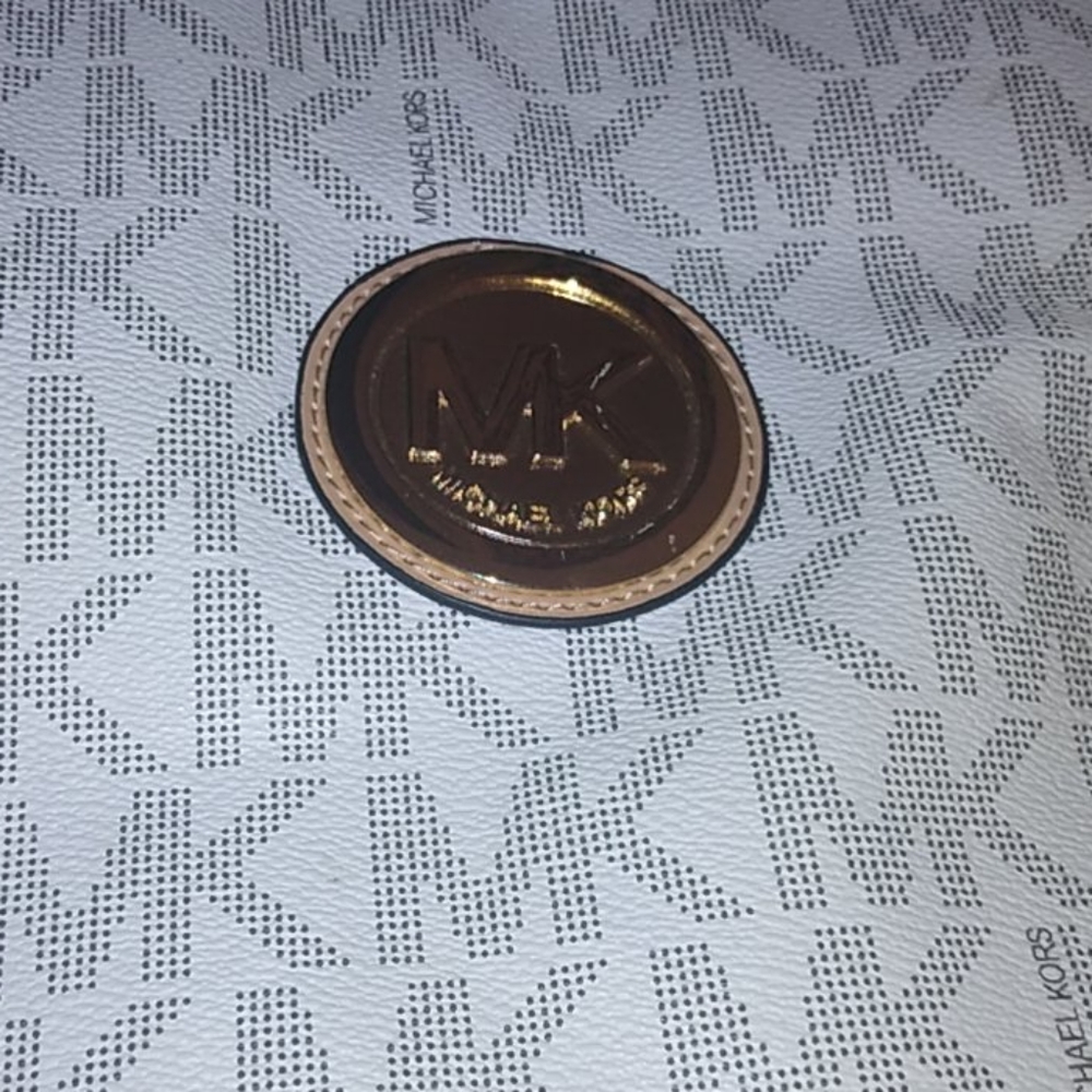 White and brown trim Michael kors purse